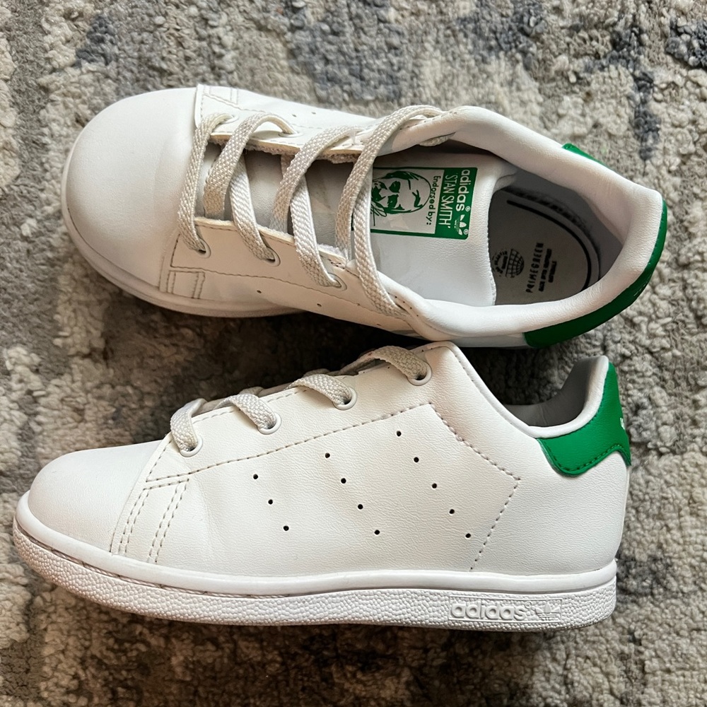 Adidas Stan Smith Green & White Toddler Shoes Size 9.5
